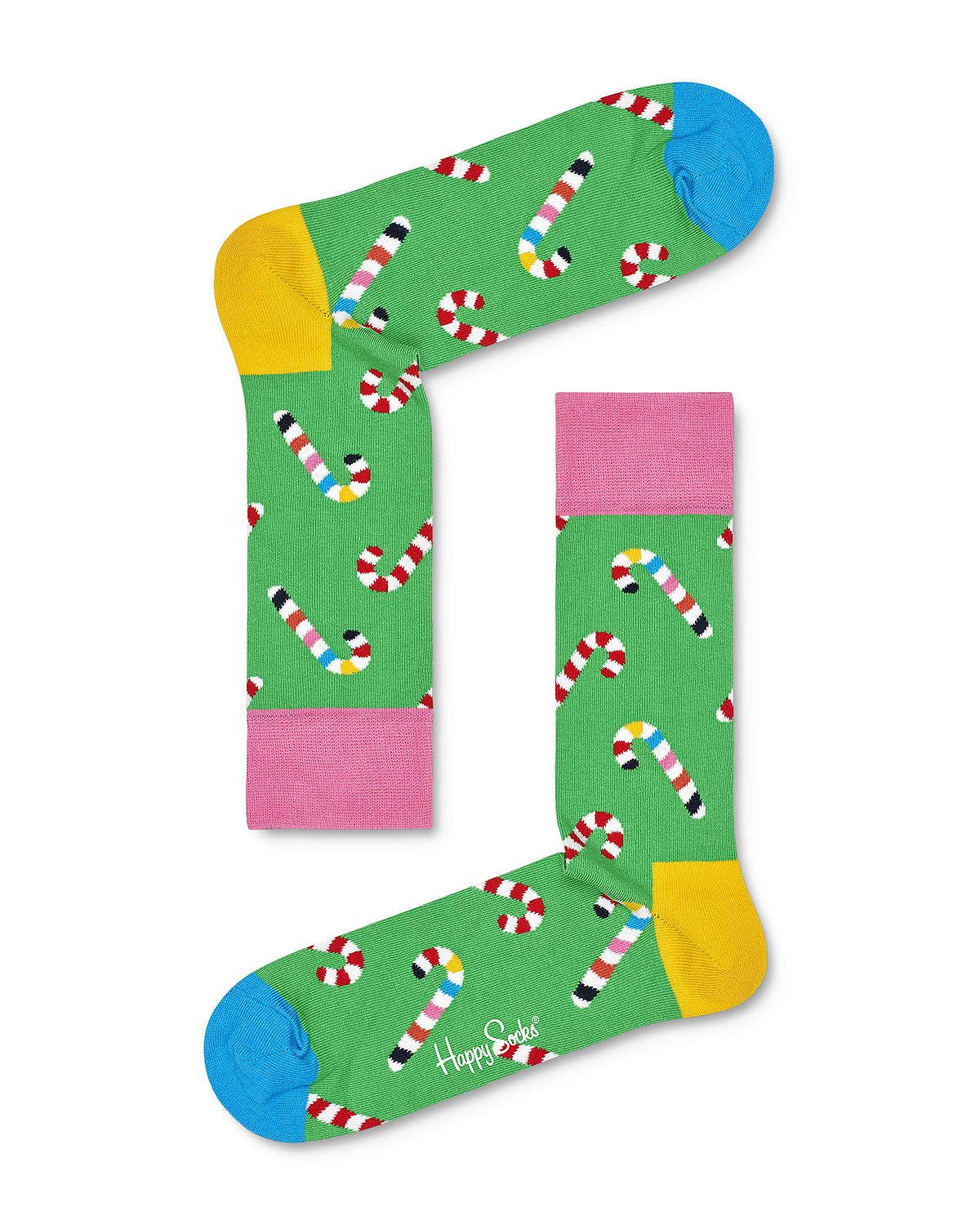 Happy Socks Candy Cane Crew Socks Green