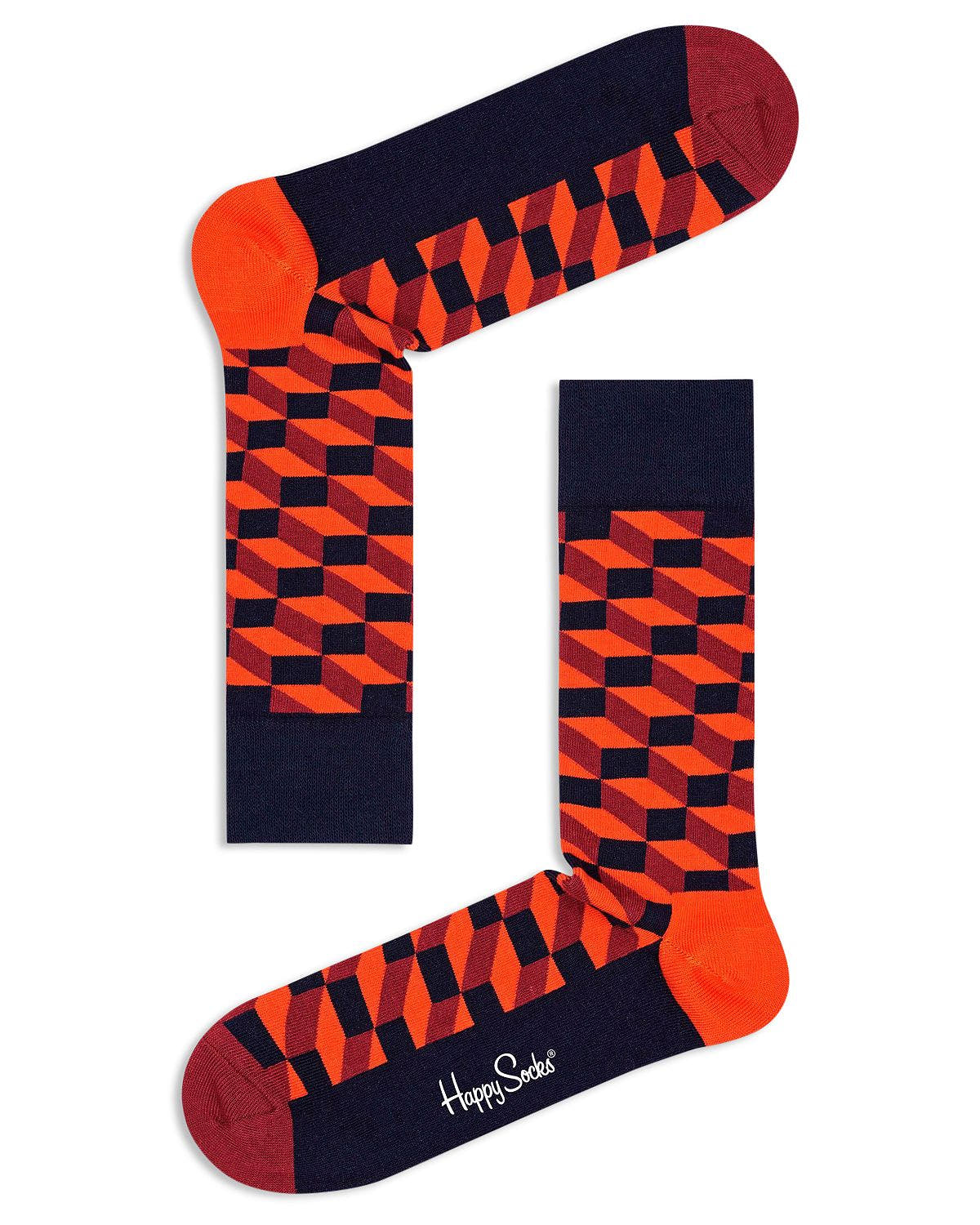 Happy Socks Filled Optic Crew Socks Medium red