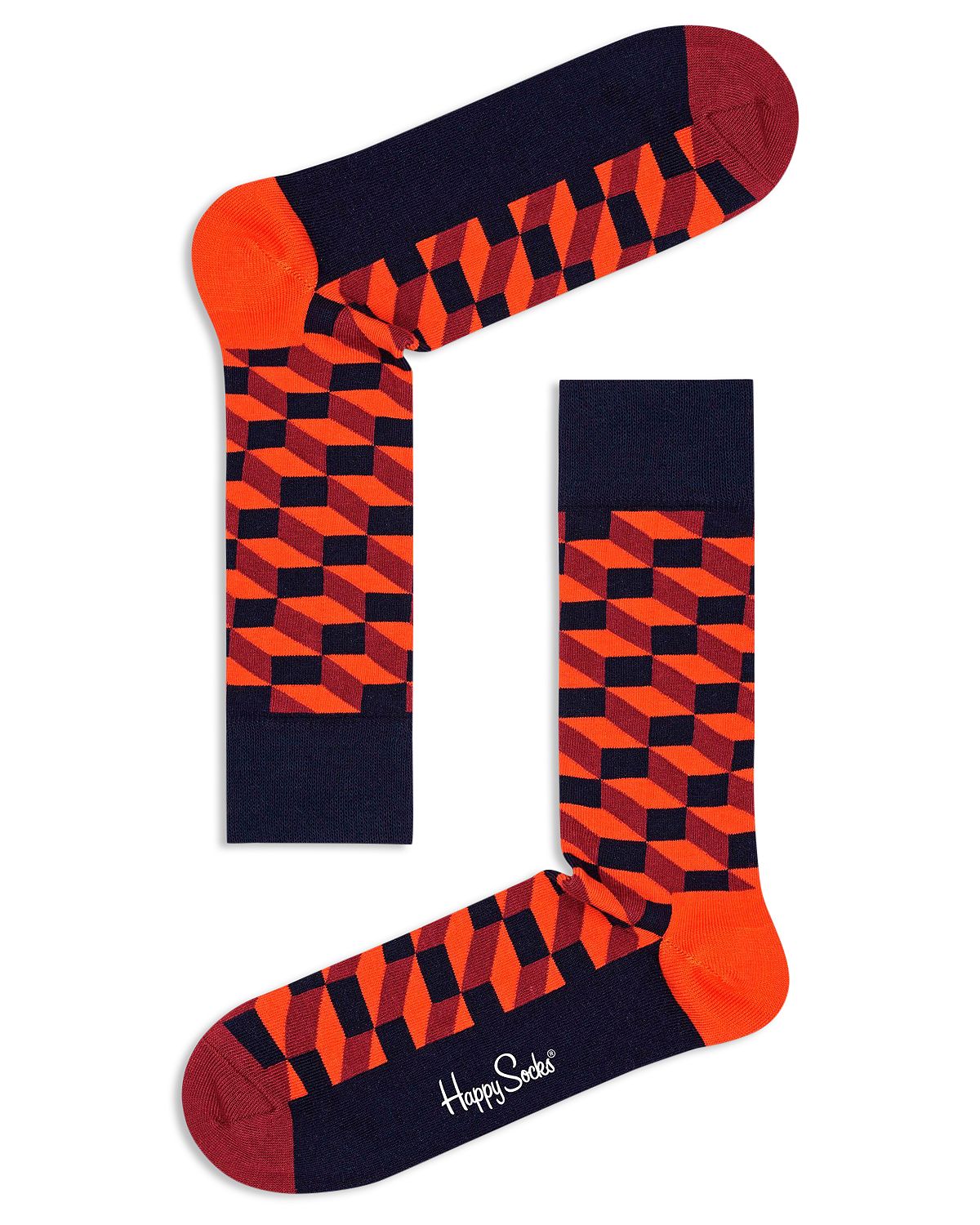 Happy Socks Filled Optic Crew Socks Medium red