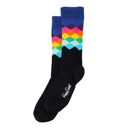 Happy Socks Men’s Multicolor Faded Diamond Crew Socks Multicolor
