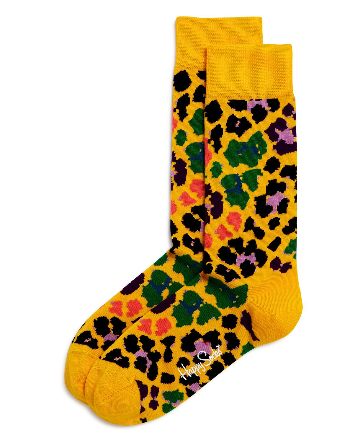 Happy Socks Mixed-leopard Socks Yellow