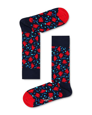 Happy Socks Sketch Crew Socks Blue Combo