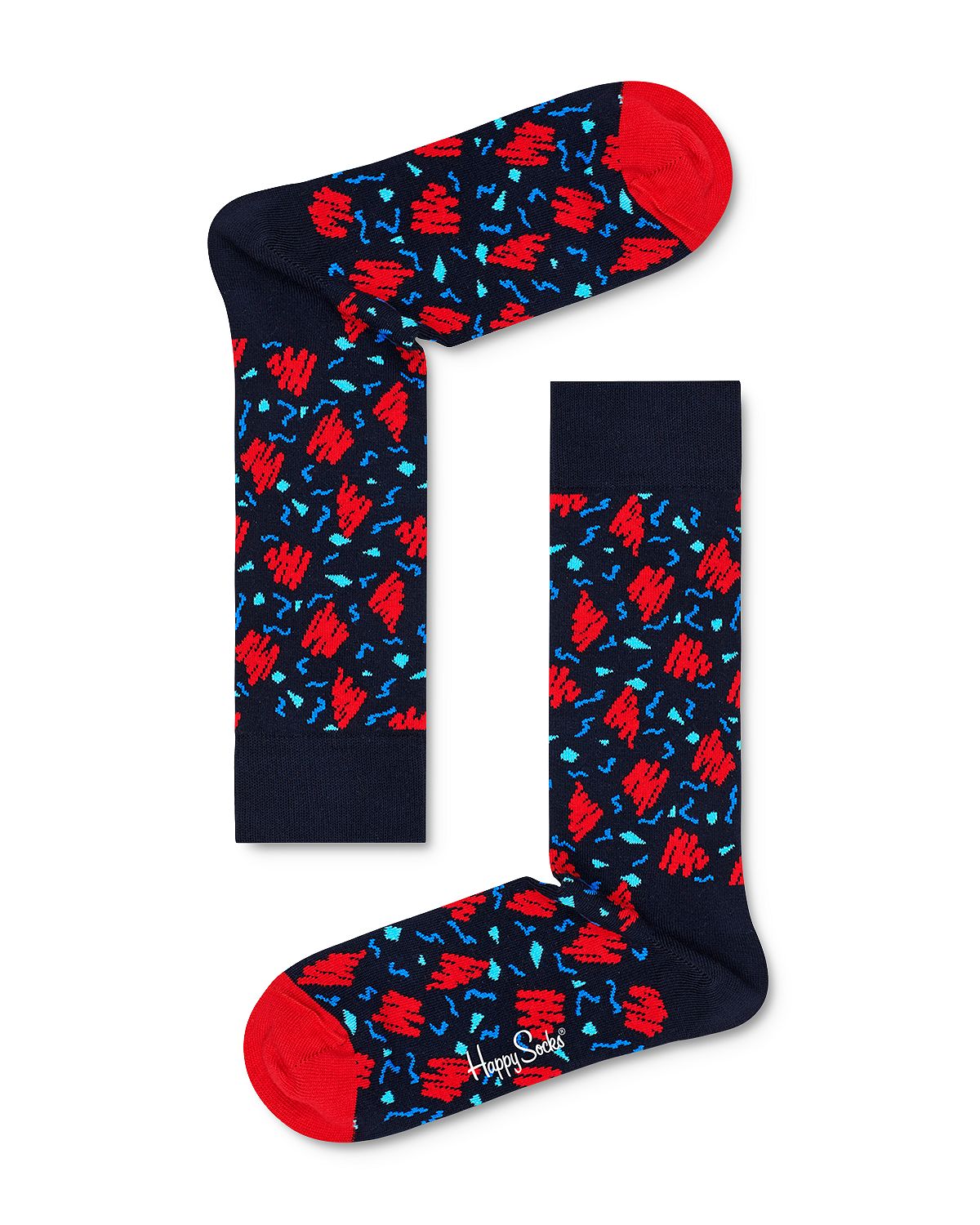 Happy Socks Sketch Crew Socks Blue Combo