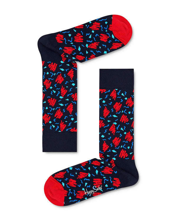 Happy Socks Sketch Crew Socks Blue Combo