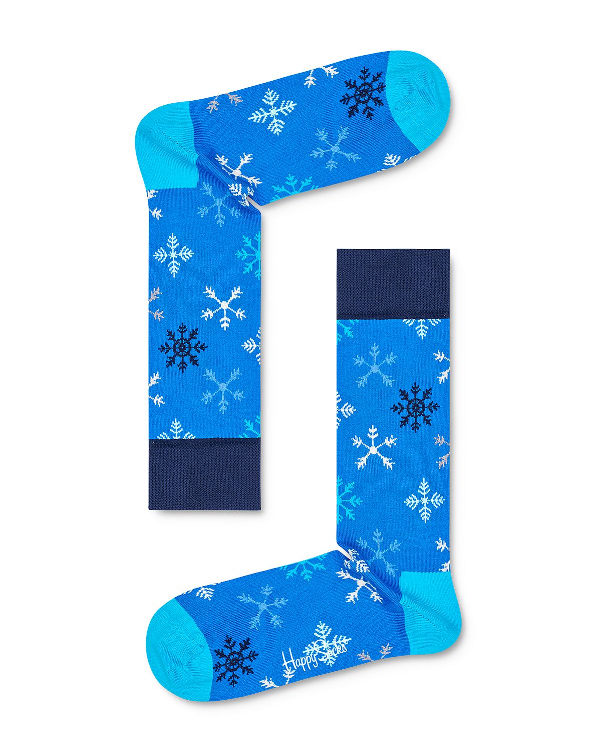 Happy Socks Snowflake Crew Socks Blue Combo