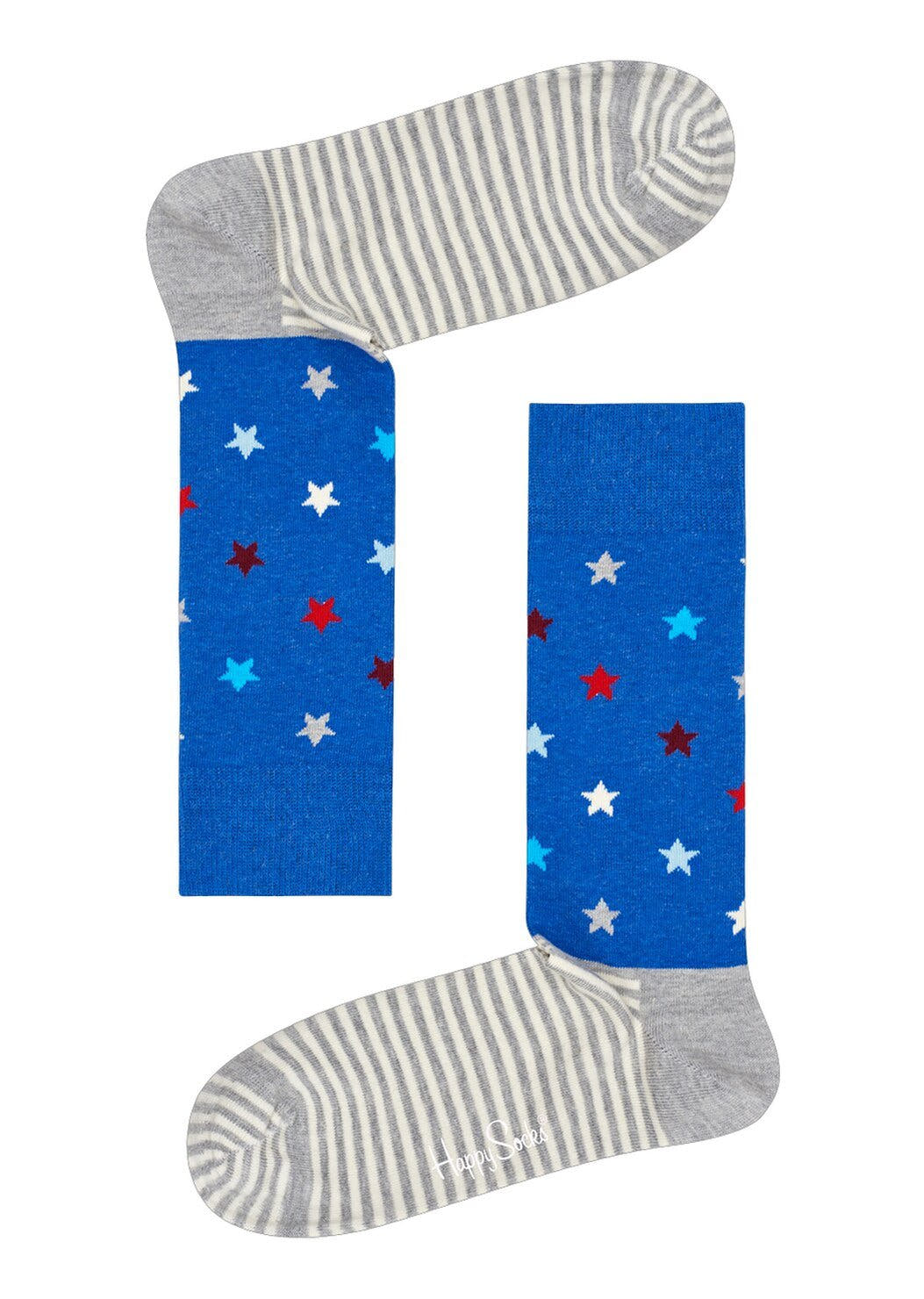 Happy Socks Star Stripe Socks Grey Blue