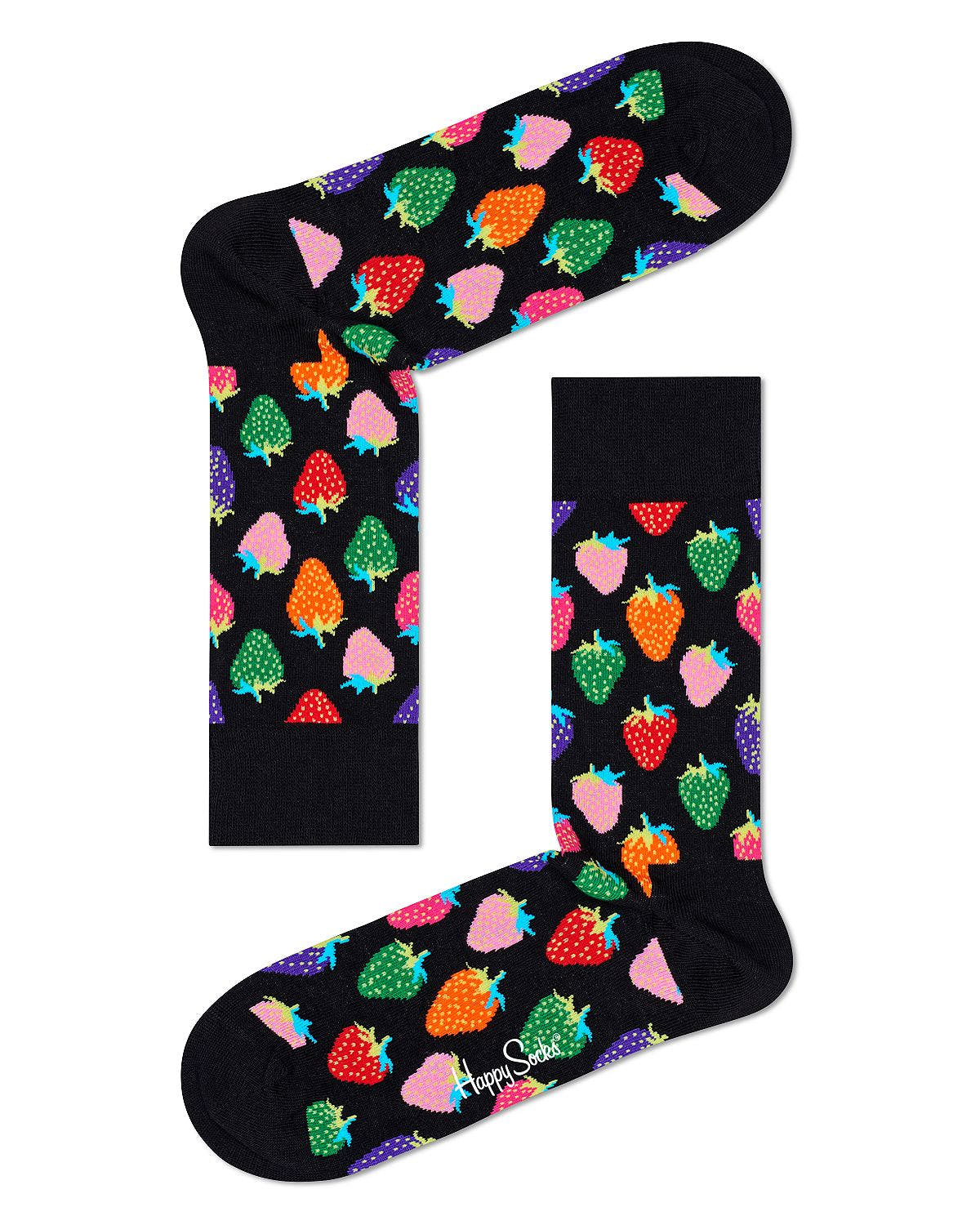 Happy Socks Strawberry Crew Socks Black/Multi