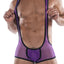 Hard Core Purple/Black XXX Mesh Plunge Singlet