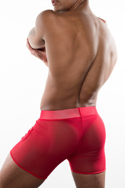 Hard Core Red XOXO Mesh Shorts With Pockets thumbnail 4