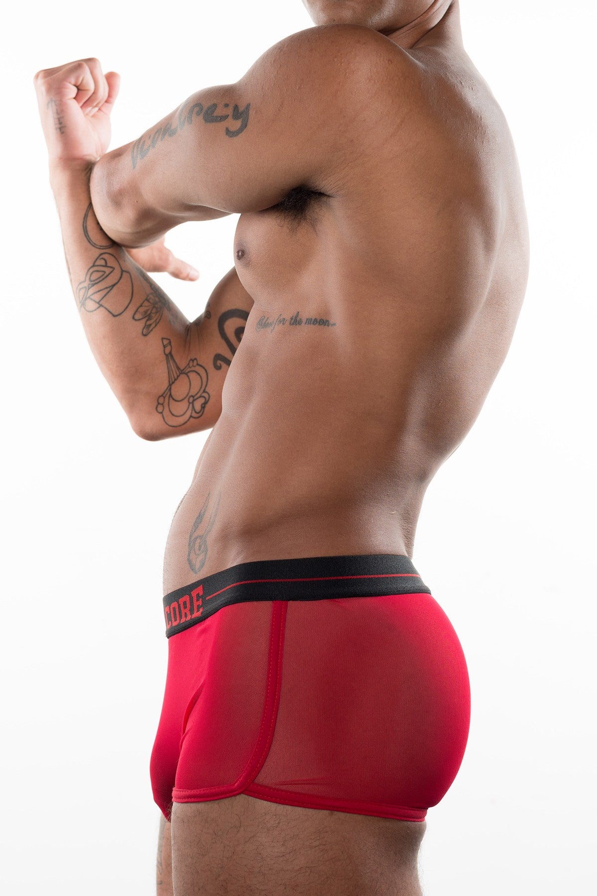Hard Core Red XOXO Square Cut Retro Brief