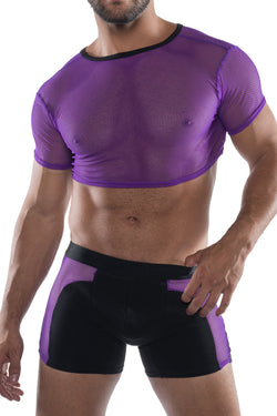 HardCore Purple XXX Mesh Crop Tee thumbnail 1