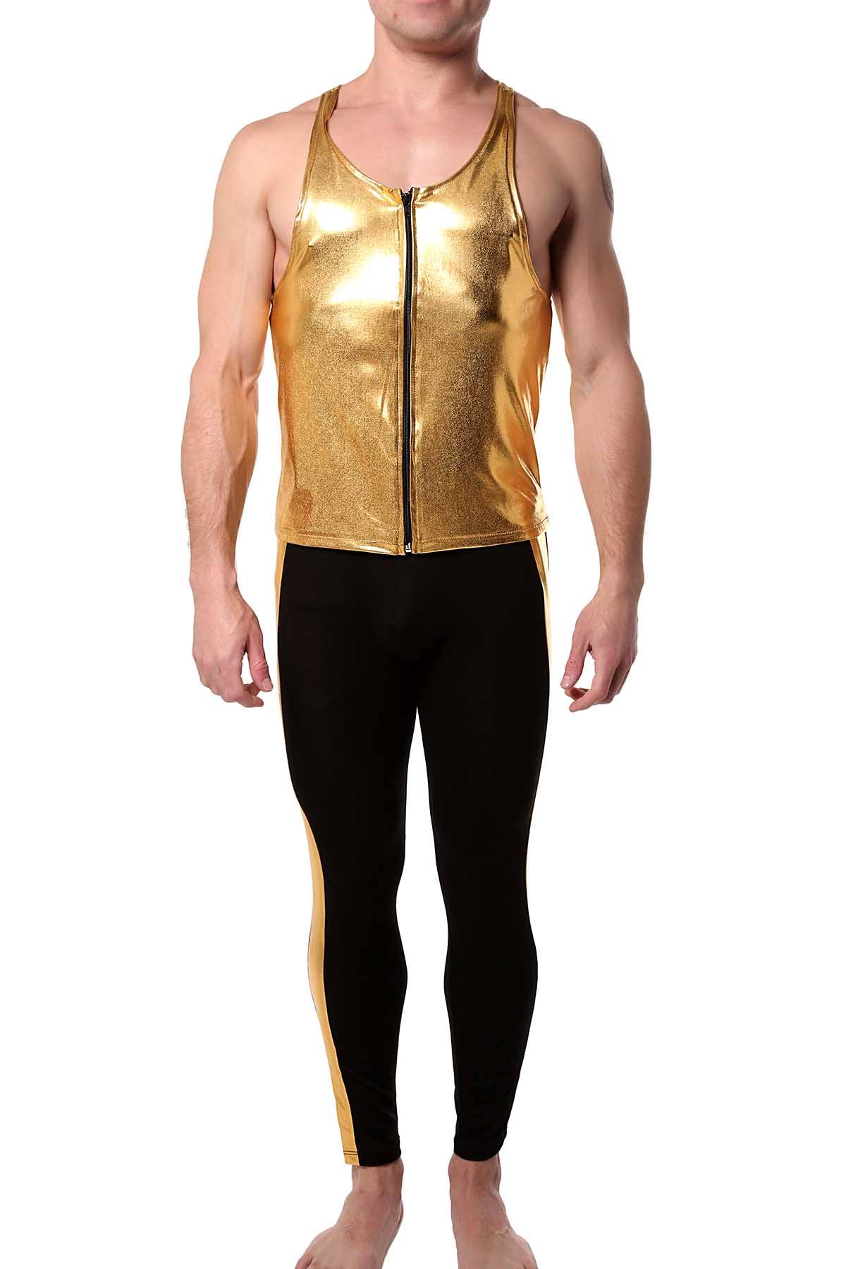 HardCore by GoSoftwear 24K-Gold Zip-Front Tank