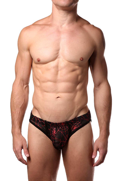 HardCore by GoSoftwear Black/Red Metallic Cobweb Bikini