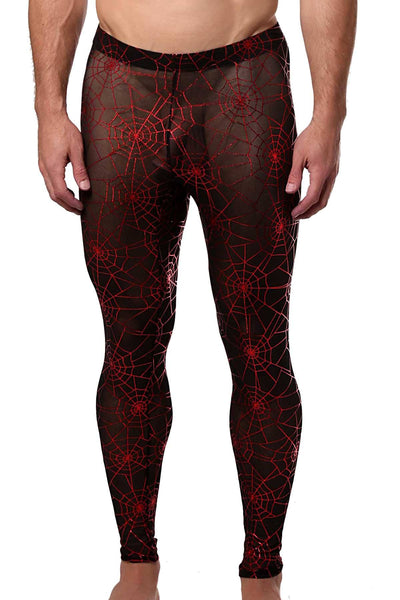 HardCore by GoSoftwear Black/Red Metallic Cobweb Legging