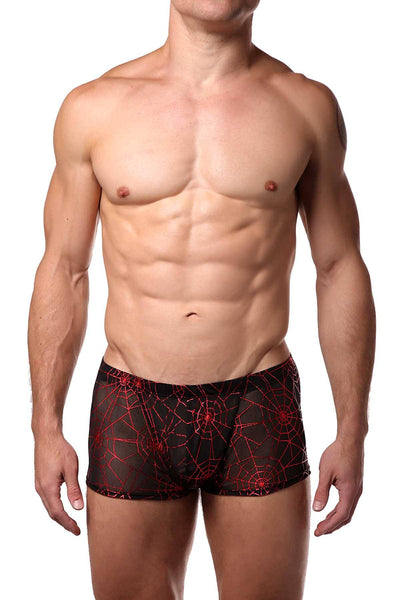 HardCore by GoSoftwear Black/Red Metallic Cobweb Square-Cut Trunk