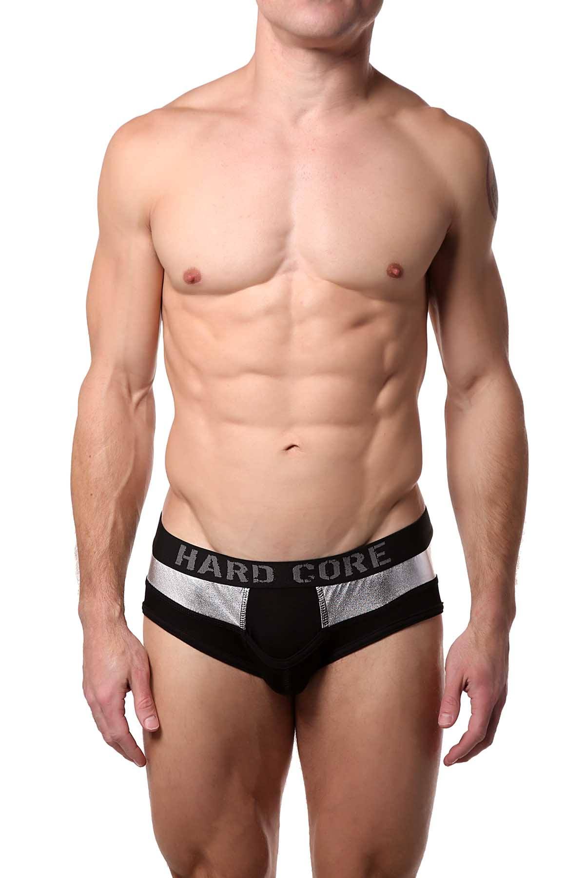 HardCore by GoSoftwear Black/Silver Platinum Hip Brief