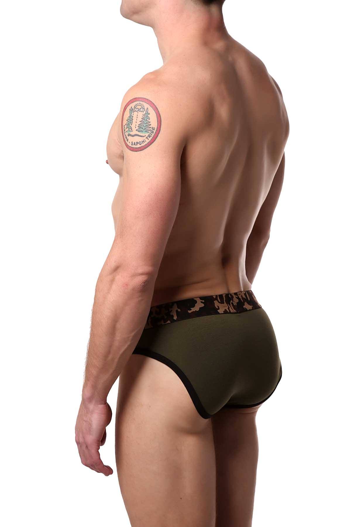 HardCore by GoSoftwear Olive-Green Boot-Camp Athletic Brief