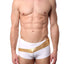 HardCore by GoSoftwear White/Gold Santorini Square-Cut Swim Trunk