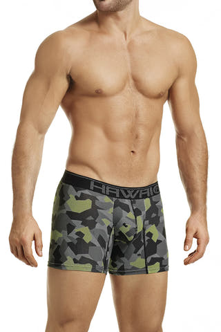 Hawai Black/Green Geo Camouflage Boxer Brief