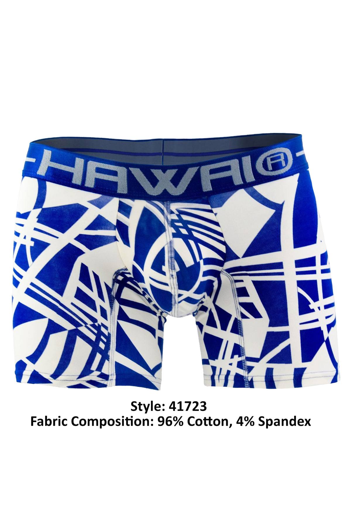 Hawai Blue Abstract Psychedelic Print Boxer Brief