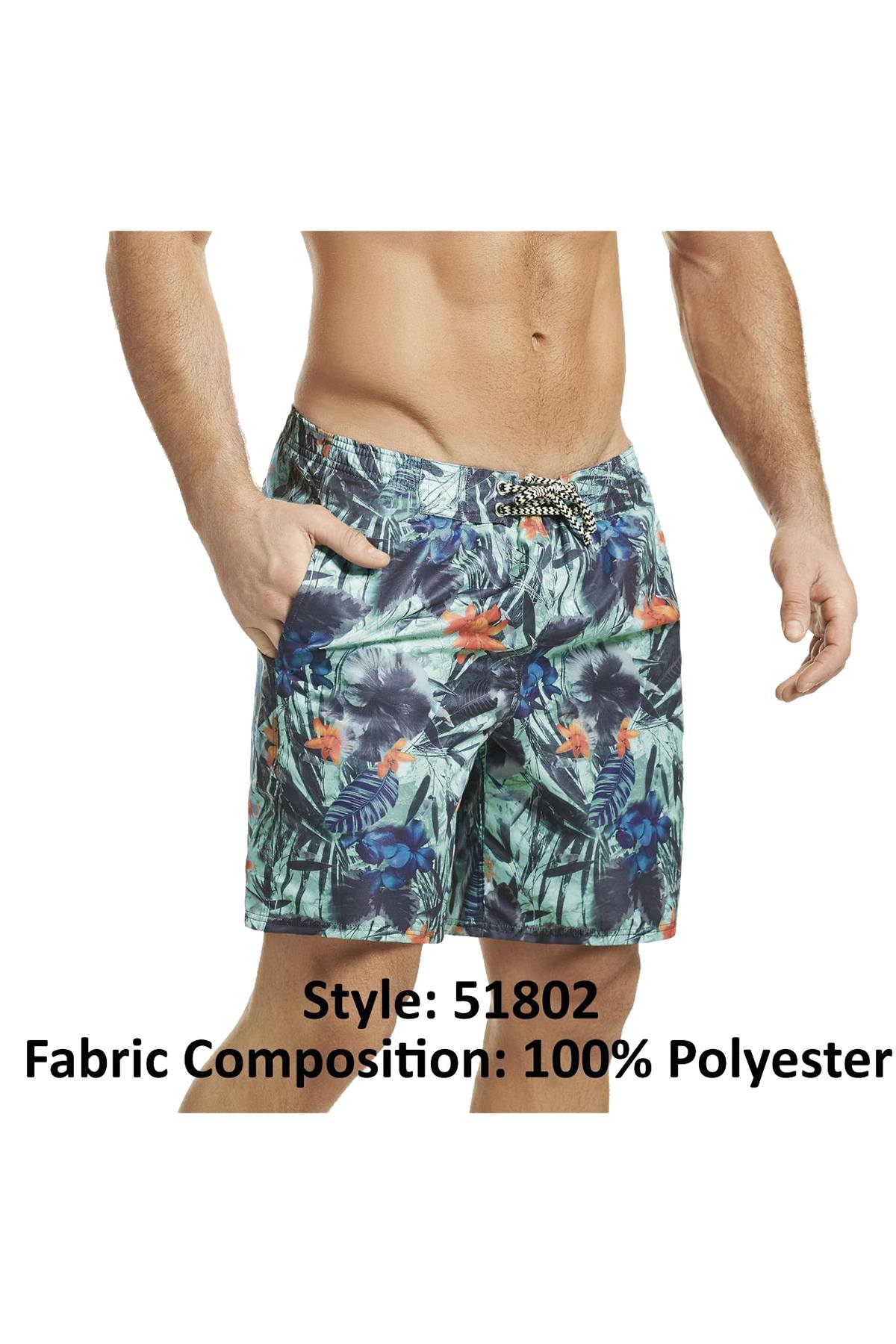 Hawai Blue Tropical Printed Boardshort