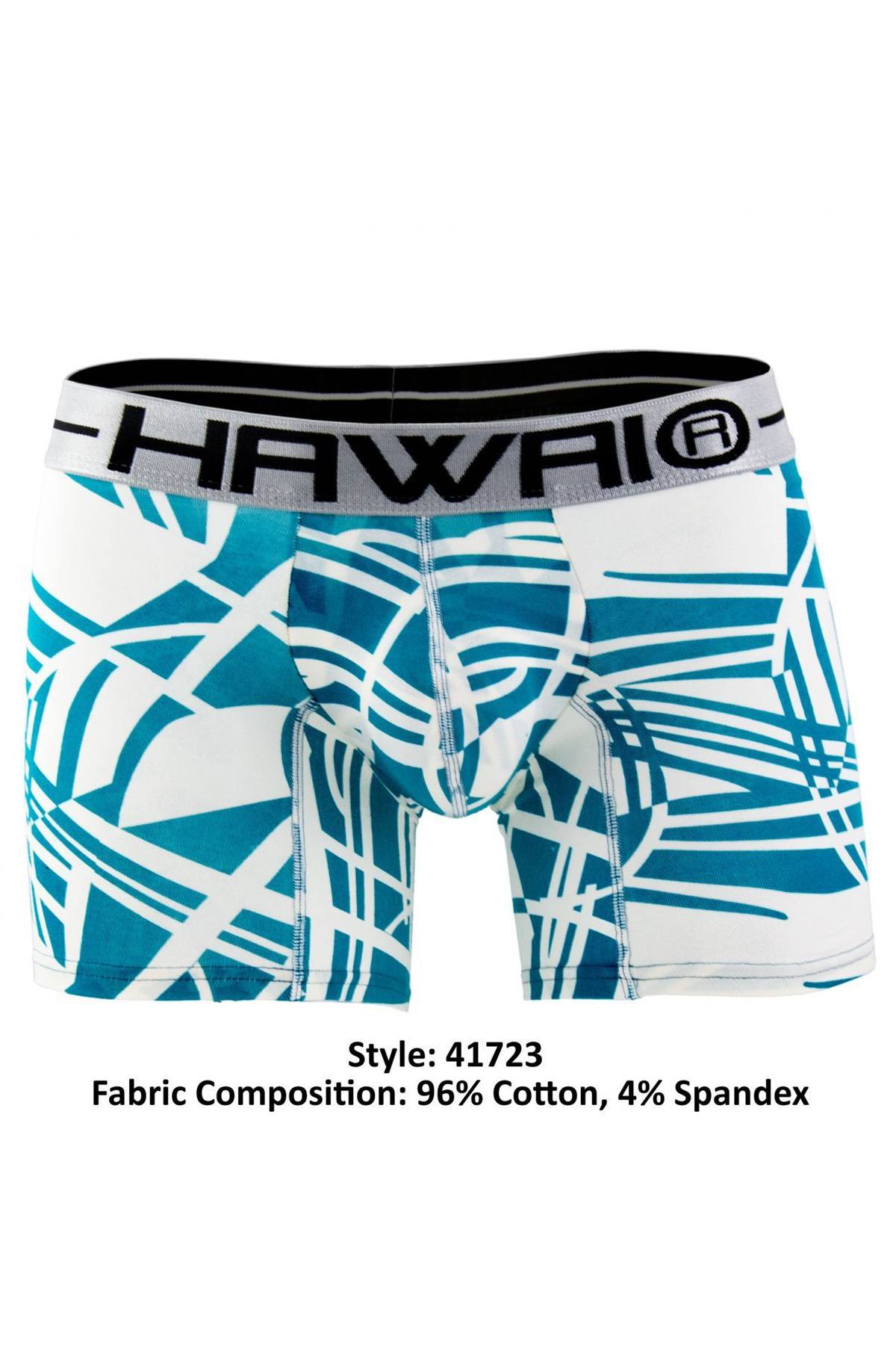 Hawai Green Abstract Psychedelic Print Boxer Brief