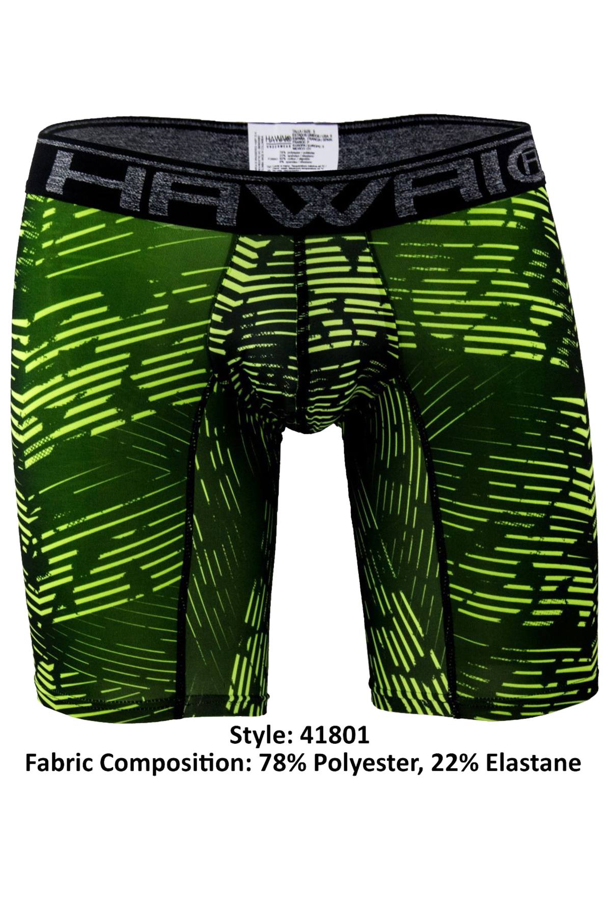 Hawai Green Claw-Scratch Printed Boxer Brief
