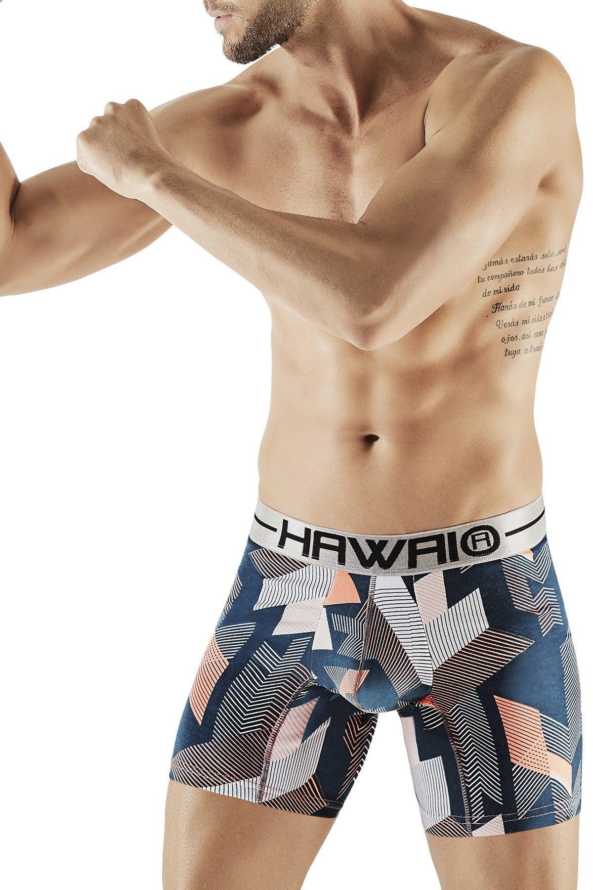 Hawai Orange Psychedelic Geo-Print Boxer Brief