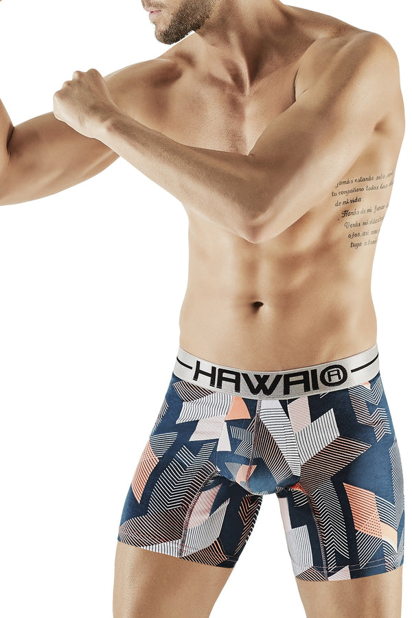 Hawai Orange Psychedelic Geo-Print Boxer Brief