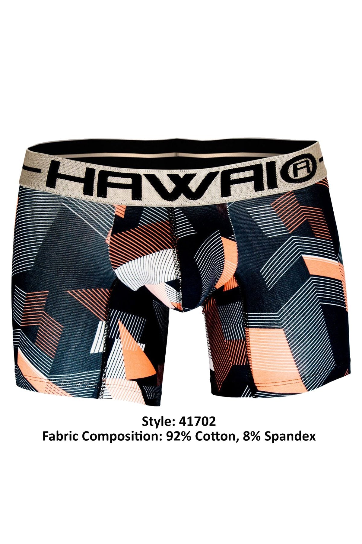 Hawai Orange Psychedelic Geo-Print Boxer Brief