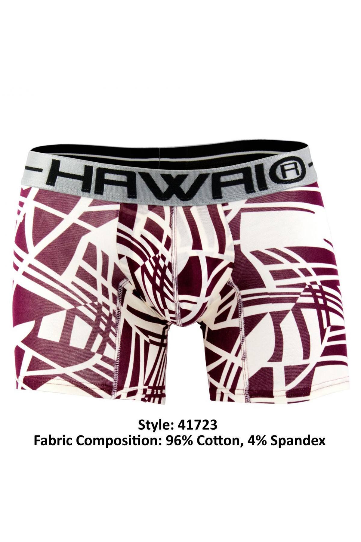 Hawai Red Abstract Psychedelic Print Boxer Brief