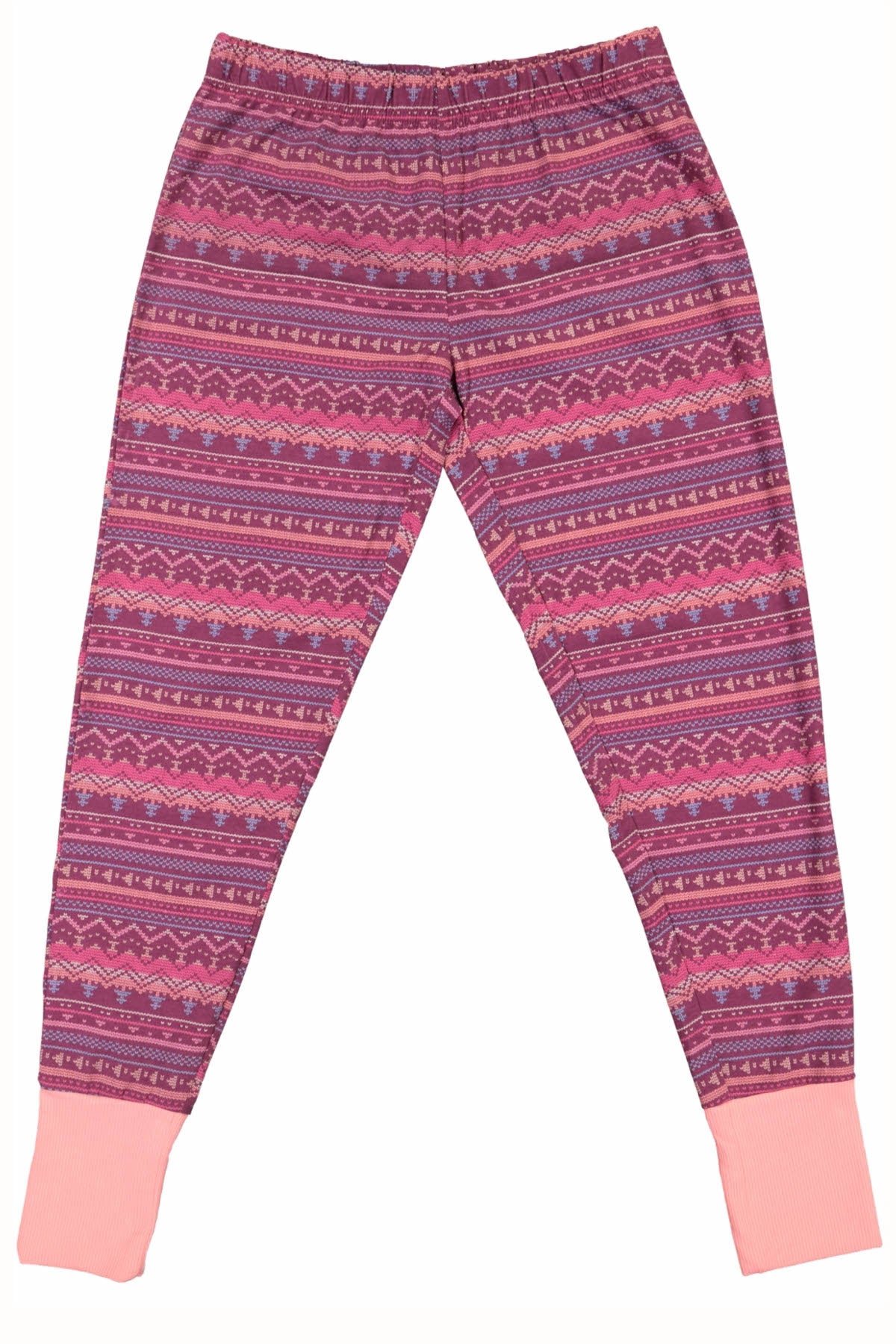 Head 2pc Fairisle & Salmon Rose Henley Pajama Set