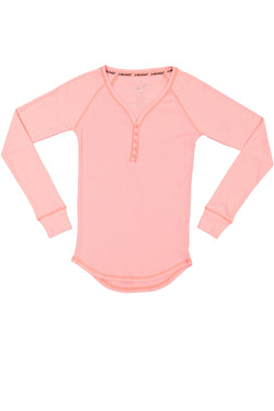 Head 2pc Fairisle & Salmon Rose Henley Pajama Set thumbnail 2