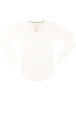 Head 2pc Feeder Stripe & Real White Ladies Henley Pajama Set thumbnail 2