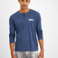 Heroes Motors Classic Seven Graphic Long-sleeve Henley Shirt Blue