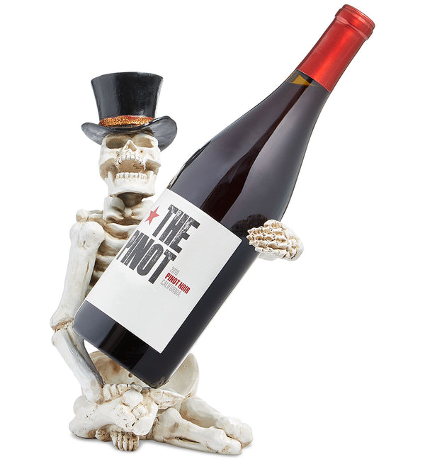 Holiday Lane Halloween Skull Wine Holder
