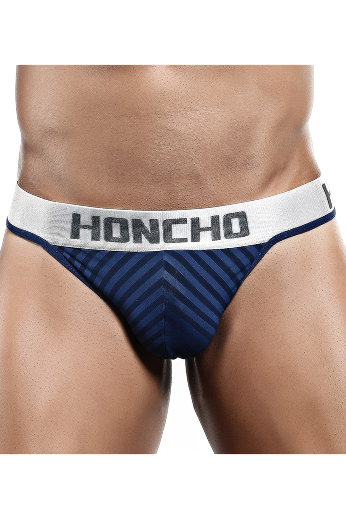 Honcho Navy Striped Thong