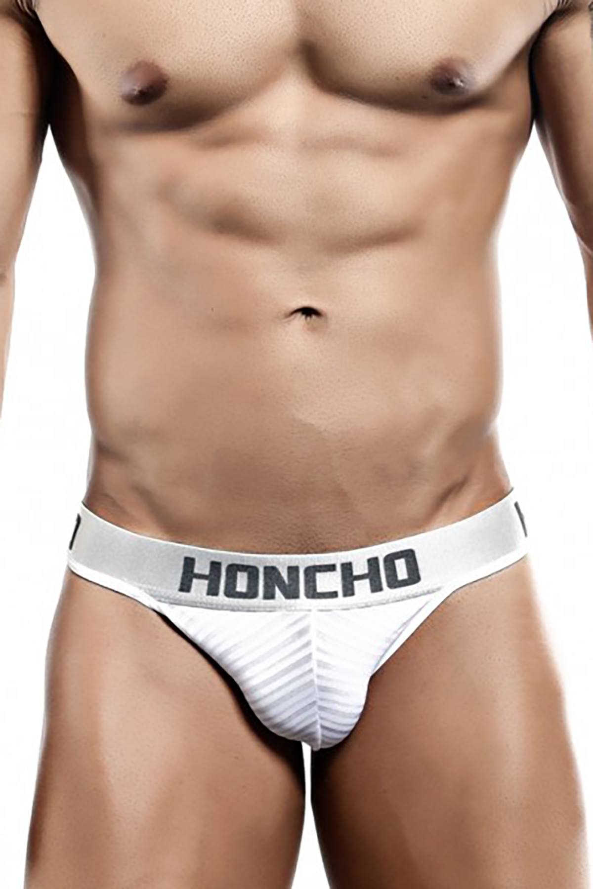 Honcho White Stripe Slip Thong