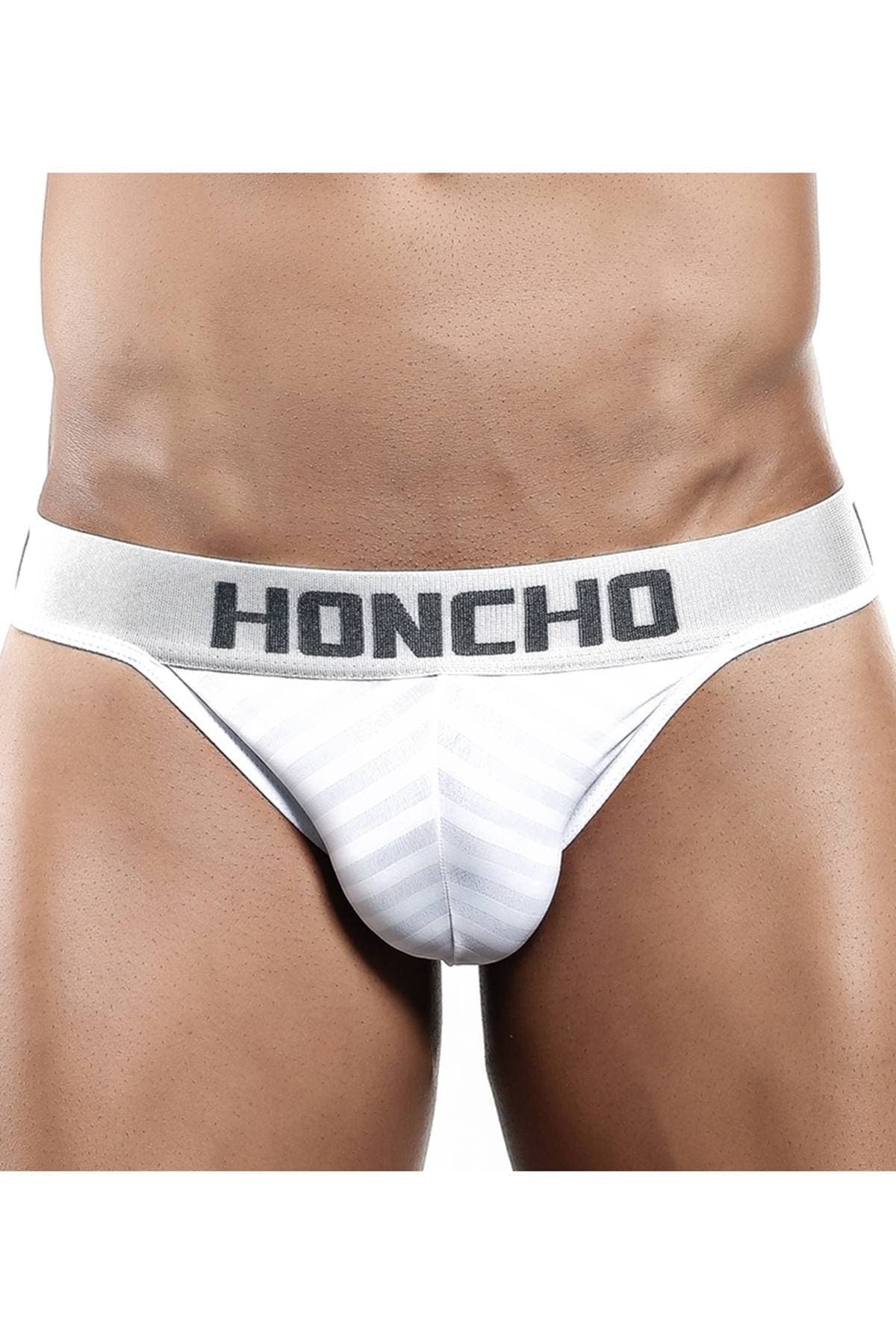 Honcho White Striped Thong