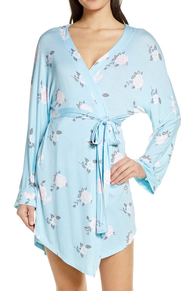 Honeydew Intimates Blue/Blushing-Floral All-American Robe