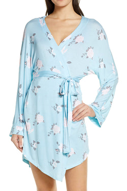 Honeydew Intimates Blue/Blushing-Floral All-American Robe thumbnail 1