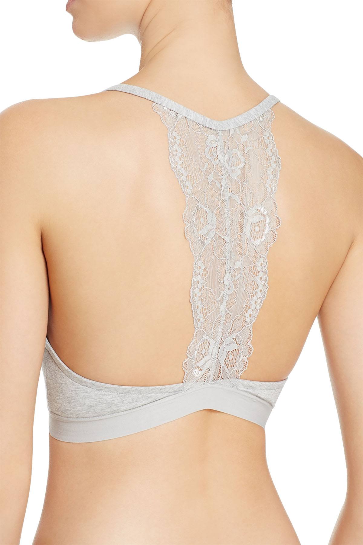Honeydew Intimates Heather-Grey Allie Lace Racerback Bralette