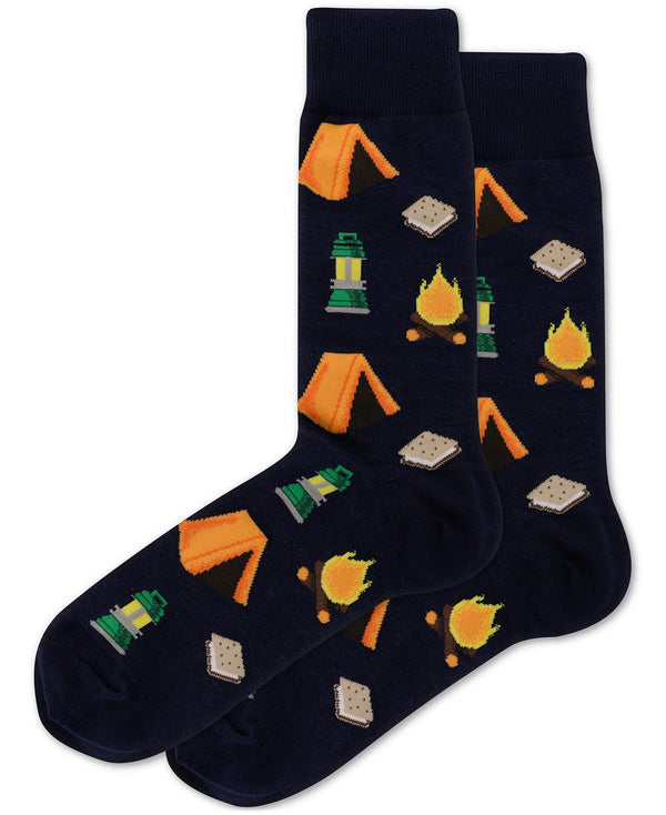 Hot Sox Camping Crew Socks Navy