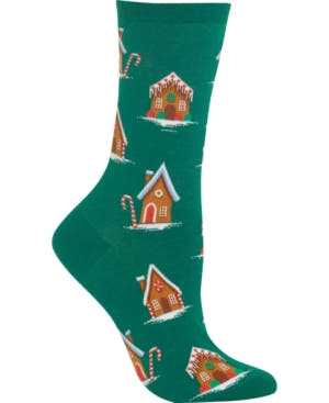 Hot Sox Women's Gingerbread Houses Crew Socks