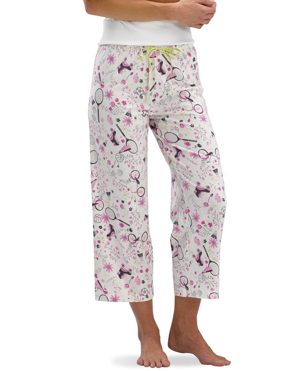 Hue Backyard Capri Pajama Pants Off White