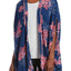 Hue Printed Kimono Wrap in Flower Pop Medieval Blue