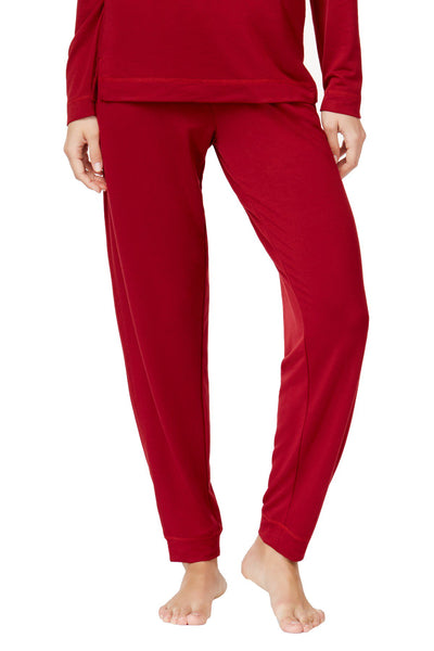 Hue Rhubarb-Red Super-Soft French-Terry Cuffed Lounge Jogger