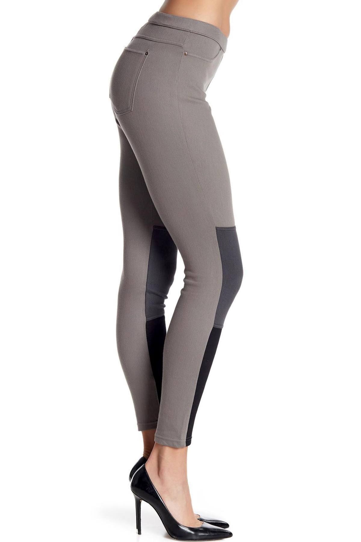 Hue Steel-Grey Color-Blocked Denim Legging