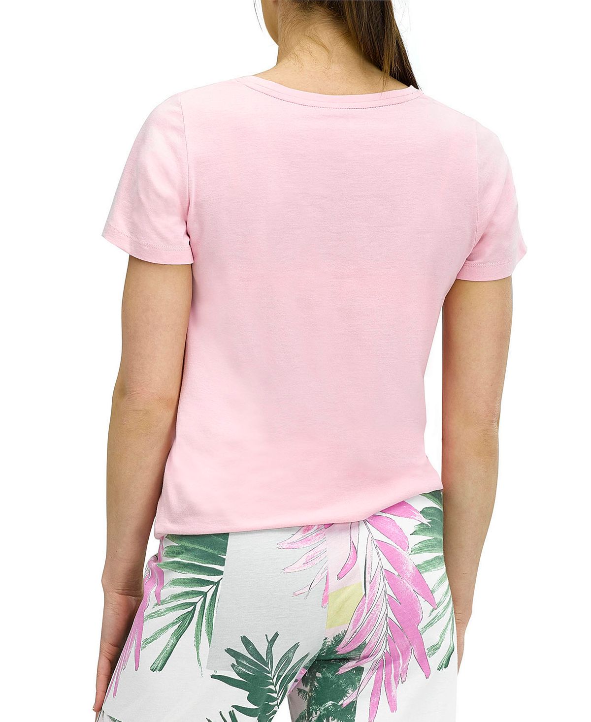 Hue scoop Neck Short Sleeve Pajama T-shirt Cameo Pink