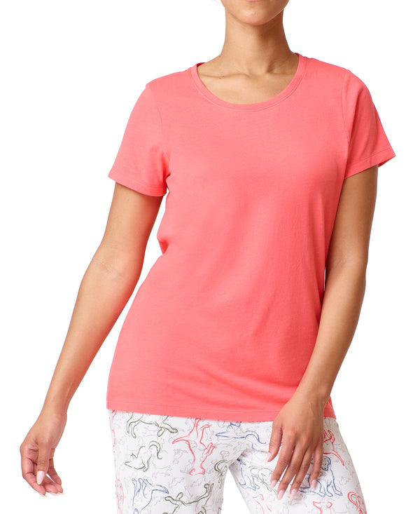 Hue solid Short Sleeve Round Neck Sleep T-shirt Dubarry